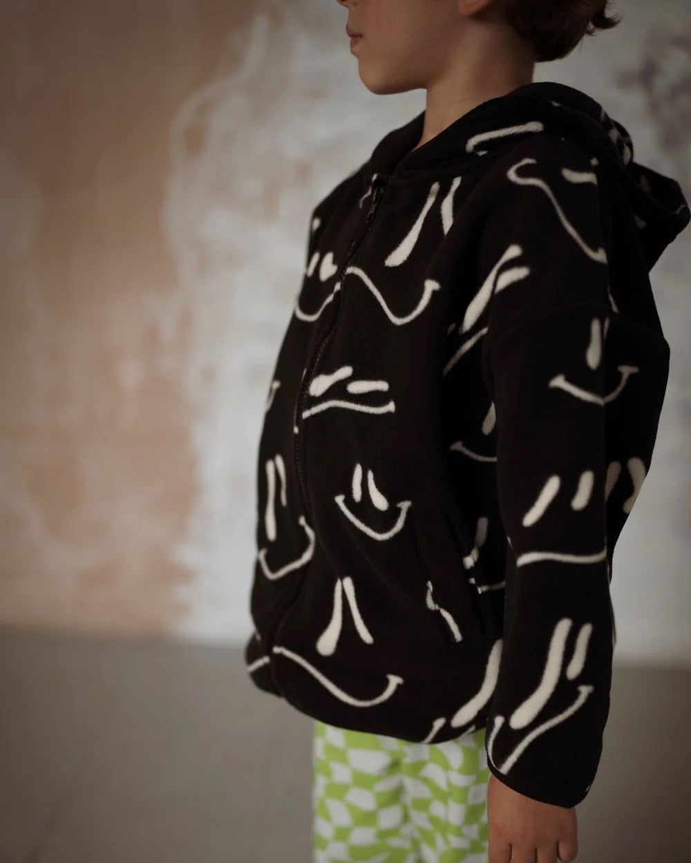 Wavy Grin Polar Fleece Kids Hoodie
