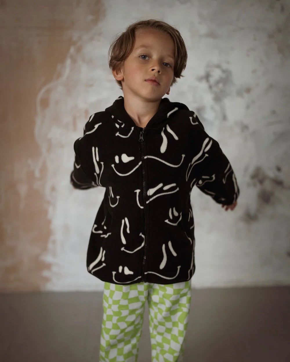Wavy Grin Polar Fleece Kids Hoodie
