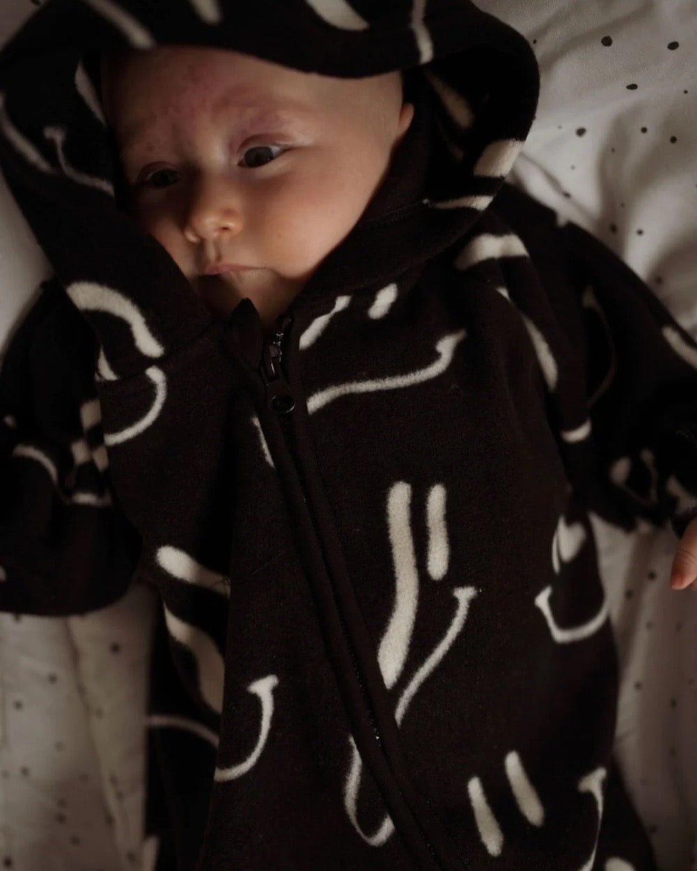 Wavy Grin Polar Fleece Baby Pramsuit