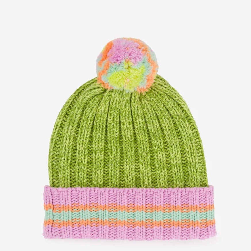 Varsity Pom Beanie - Lime