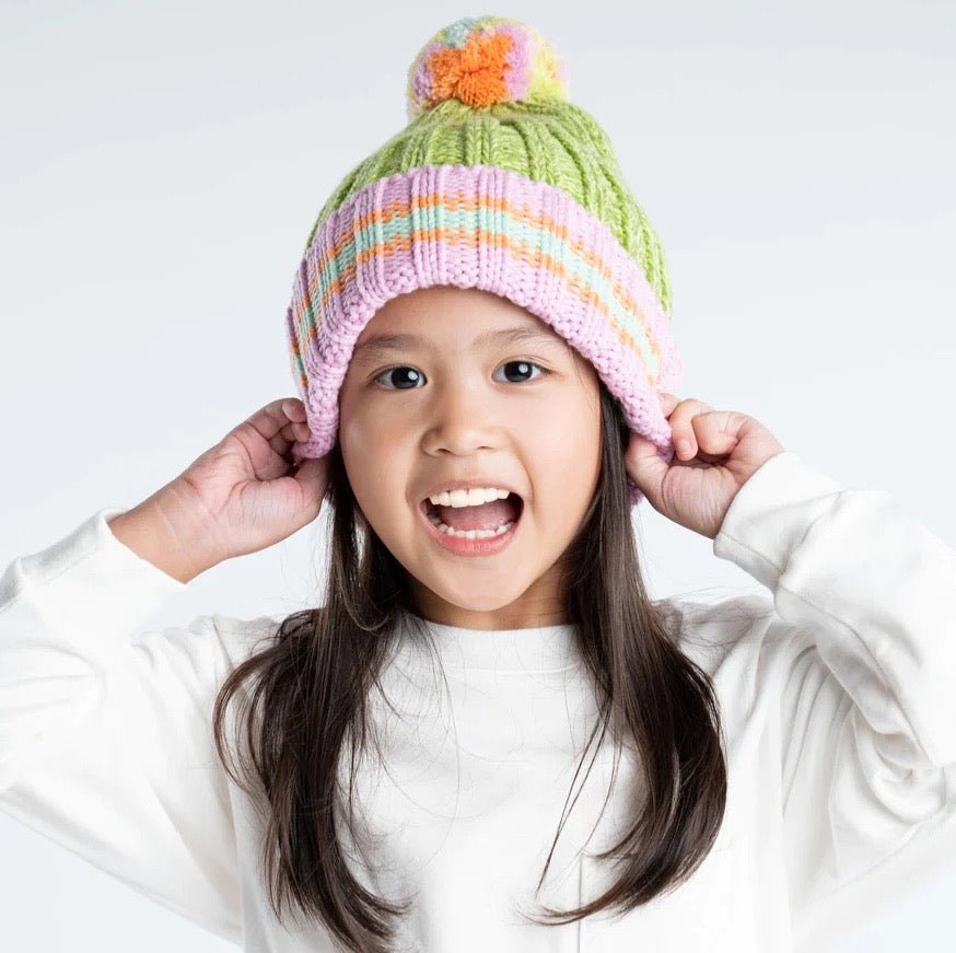 Varsity Pom Beanie - Lime