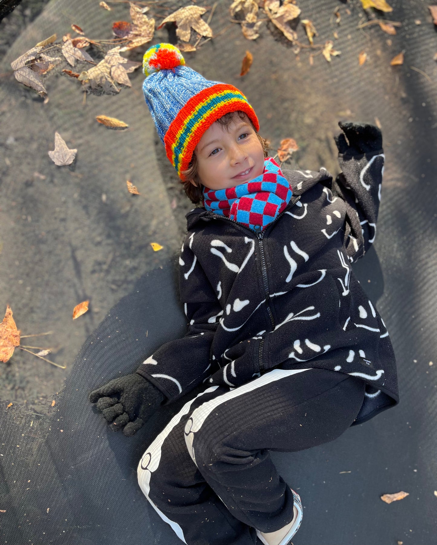 Checker Scarf - Blue and Red