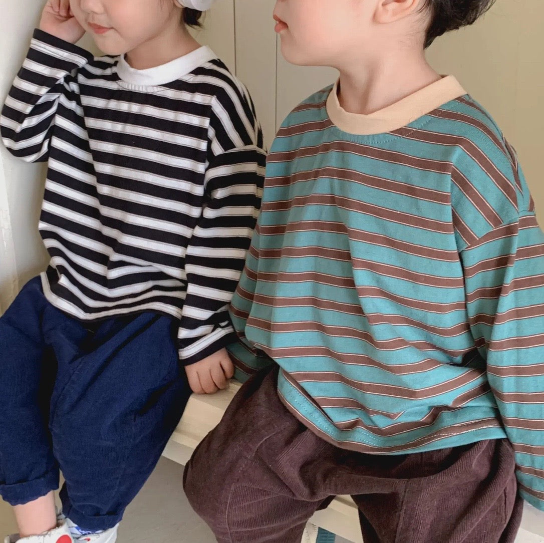 Boxy Striped Long Sleeve Tee