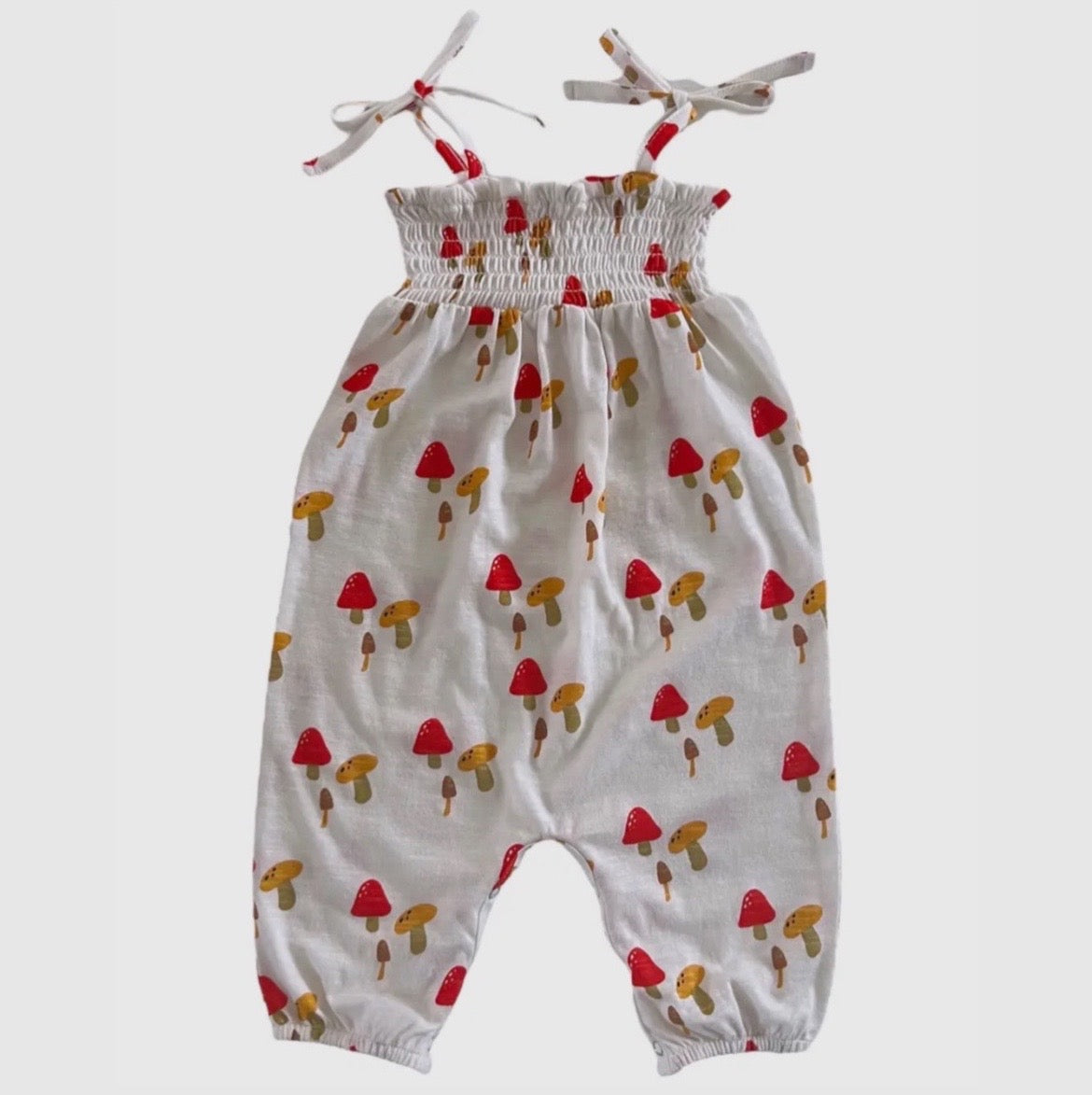 Mushroom Smocked Jumpsuit