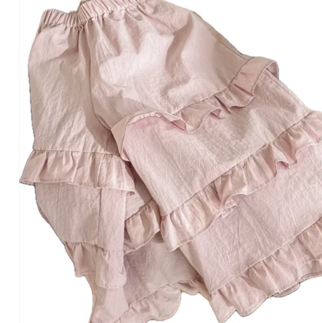 Ruffle Wide Leg Pants