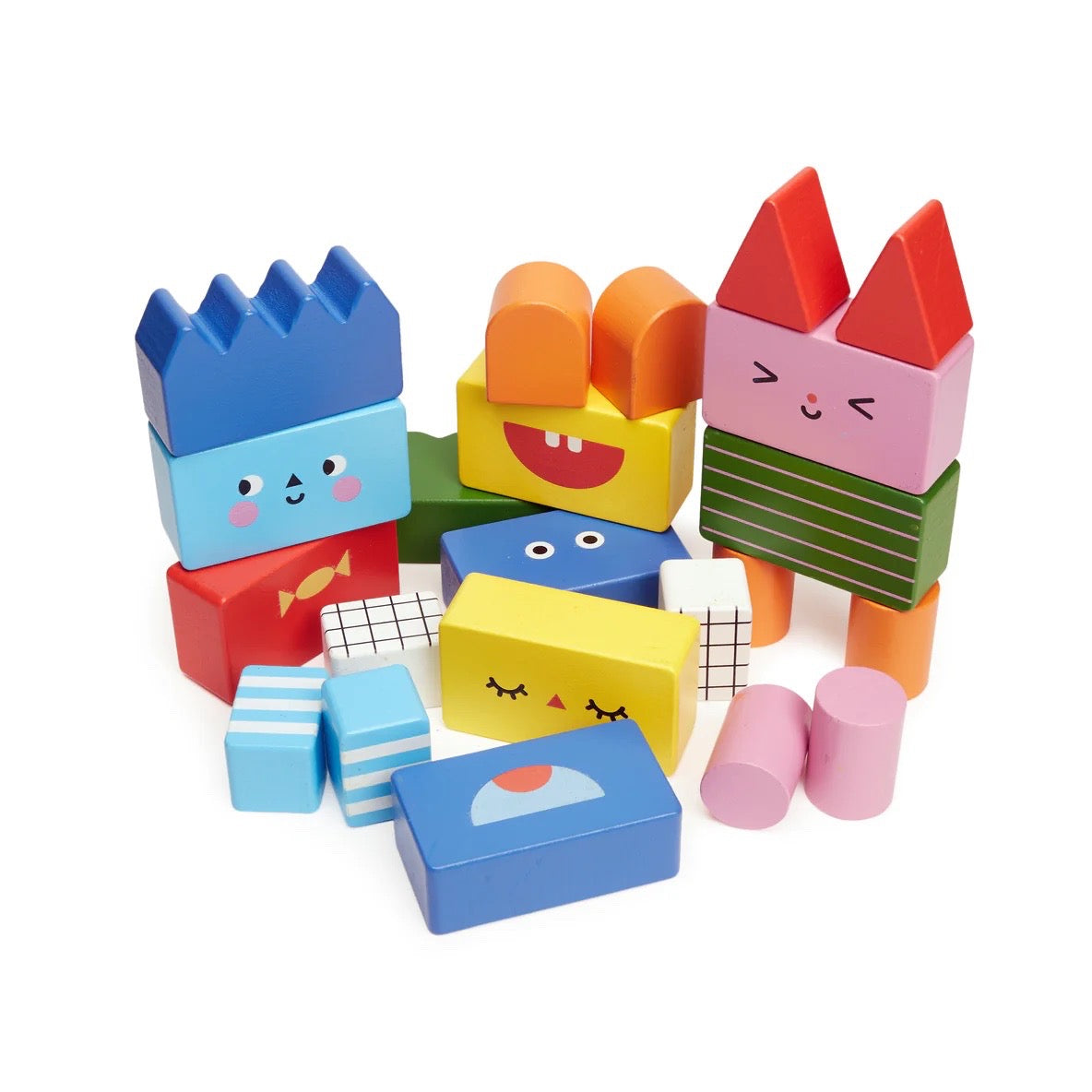 Stack and Mix Wooden Building Blocks