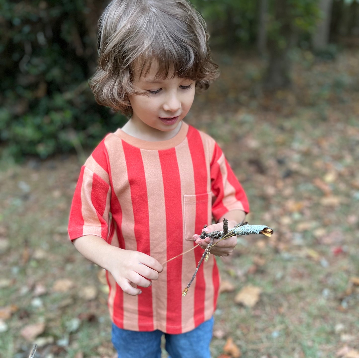 Wide Stripe Pocket Tee