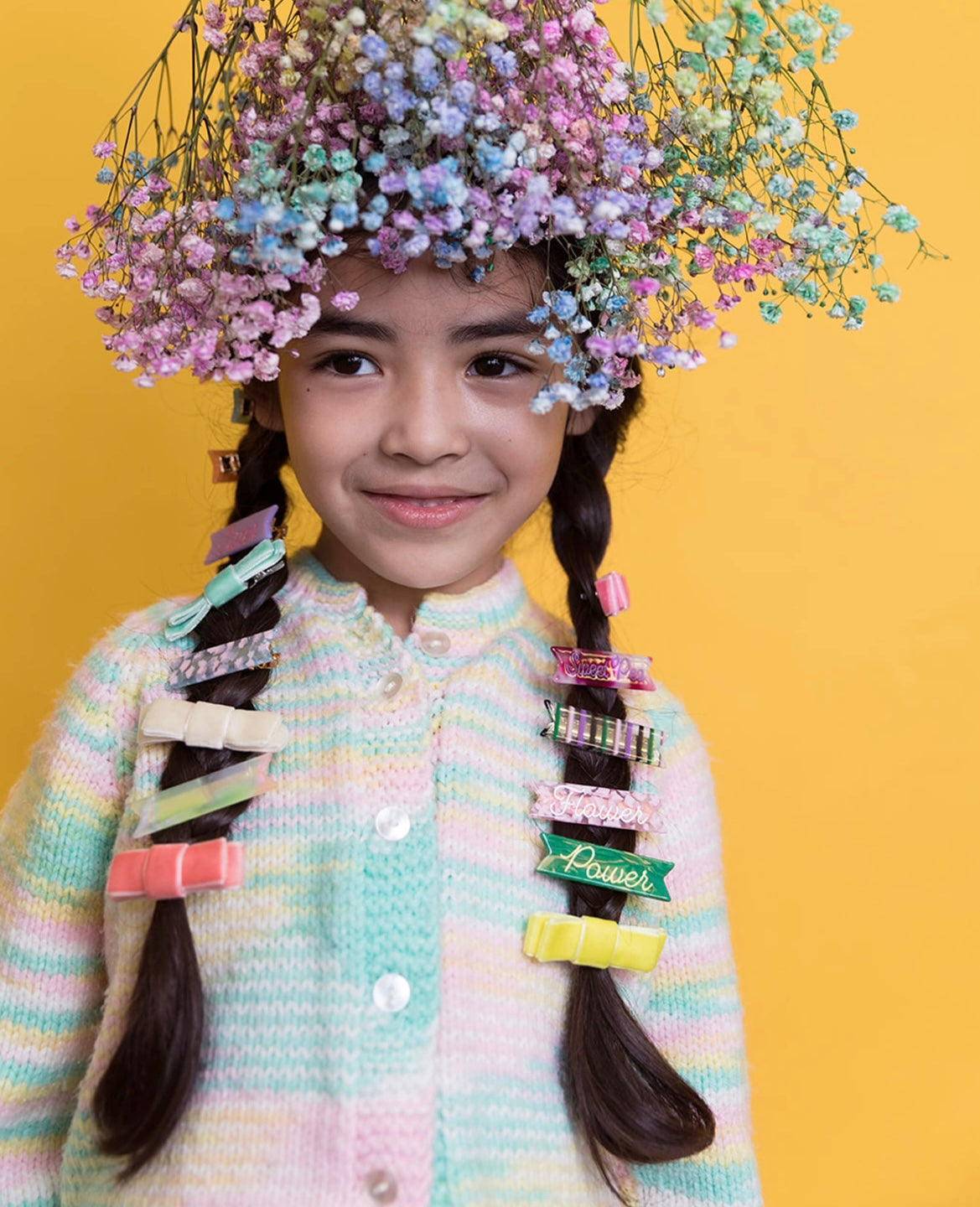 Dewdrop and Iris Stripe Hair Clip Set