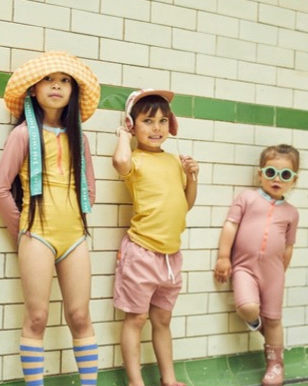 Ribbed Kids Shortie Swimsuit - Pistachio