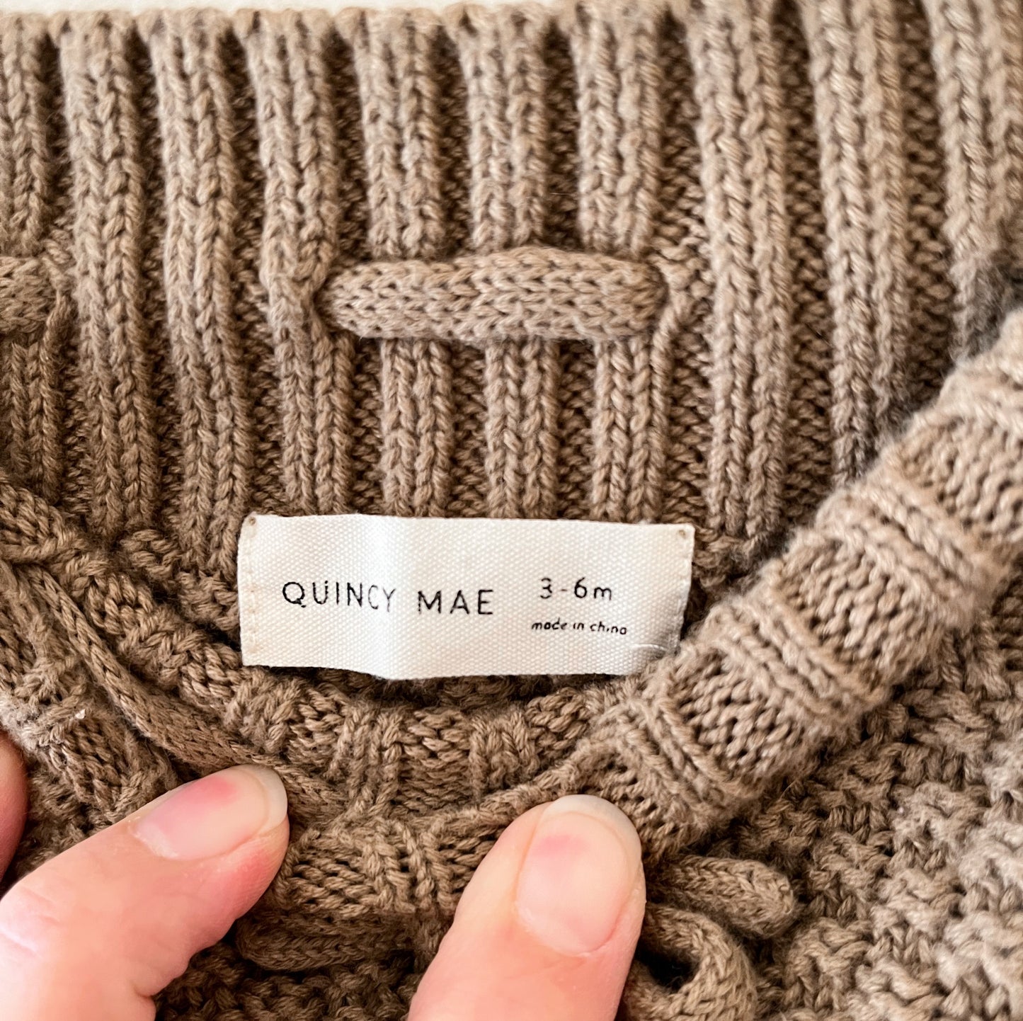 Pre-Loved Quincy Mae Knit Tie Bloomer - Walnut - Size 3-6 Months