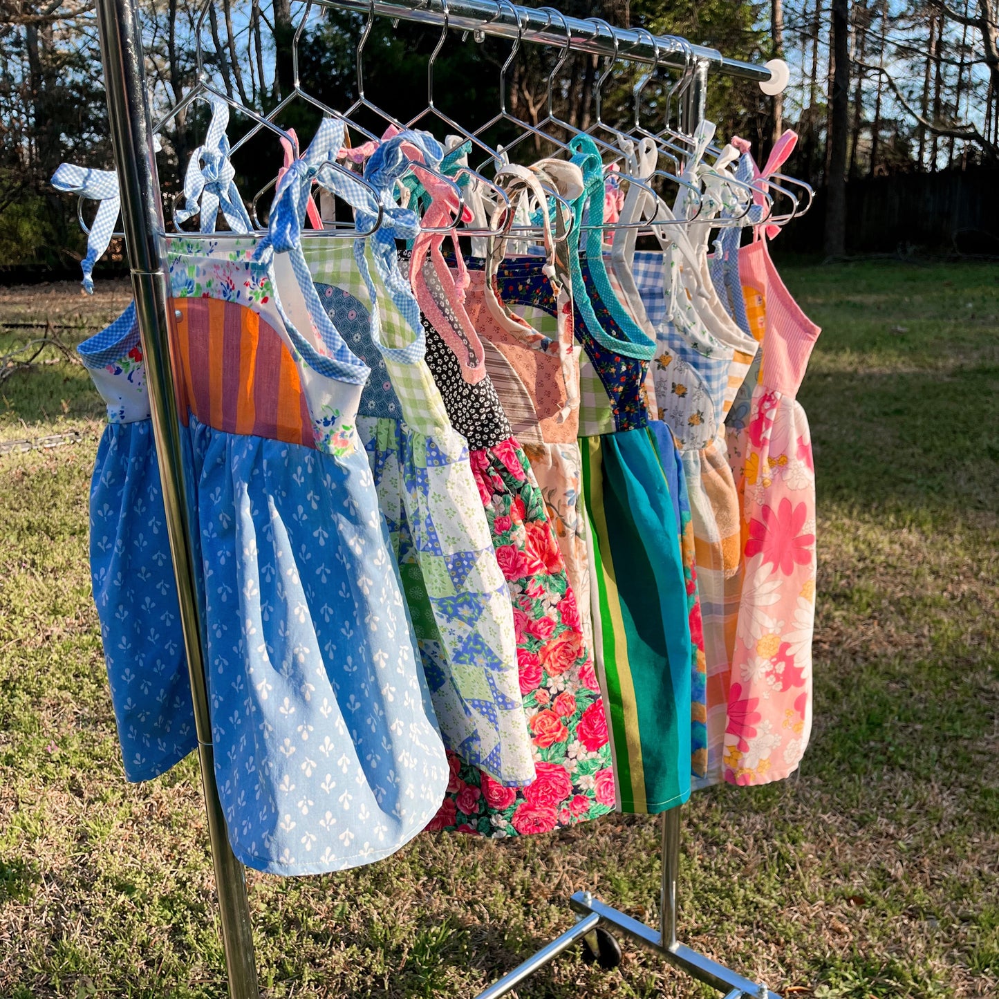 Upcycled Sundress - Floral/Stripe - 5 Years