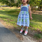 Upcycled Sundress - Flower/Stripe - 4 Years