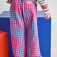 Magenta Gingham Ruffle Pant