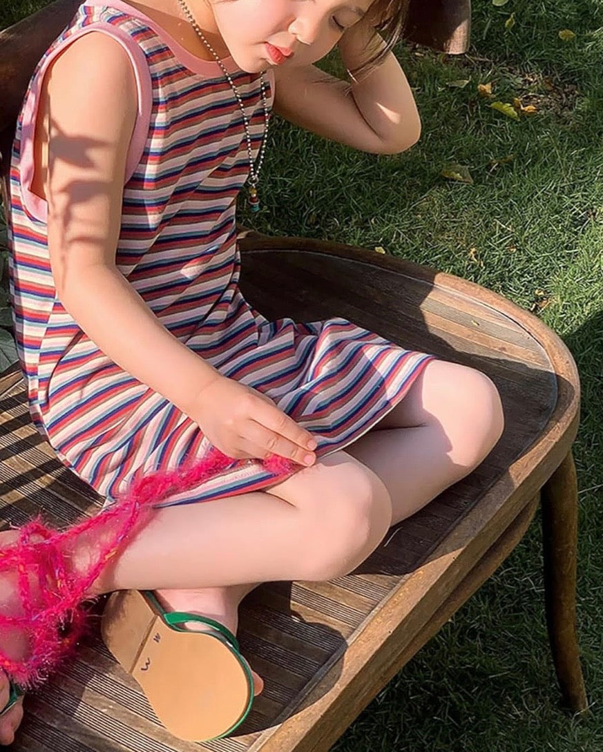 Retro Stripe T-Shirt Dress