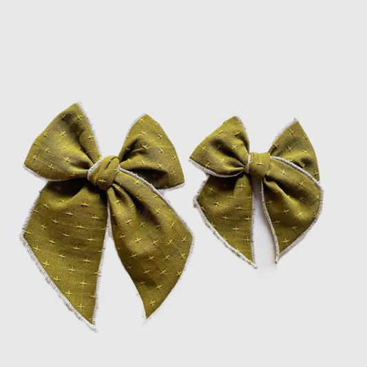 Moss Cross Stitch Bow