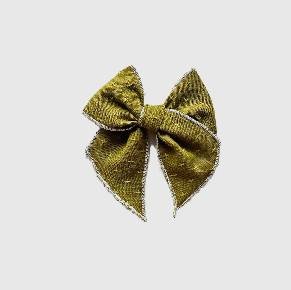 Moss Cross Stitch Bow