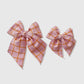 Pink and Orange Plaid Bow