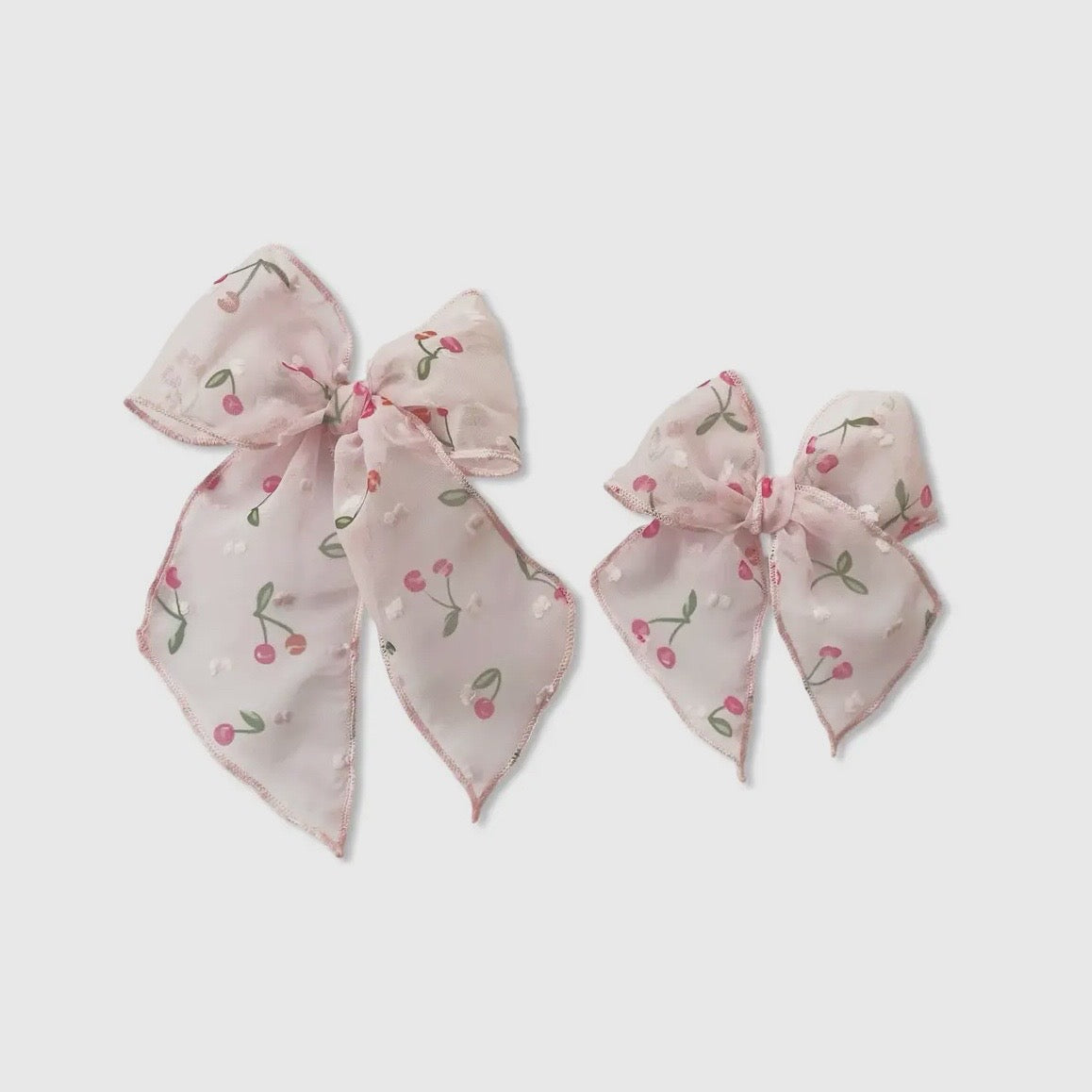 Sheer Dotted Cherries Bow