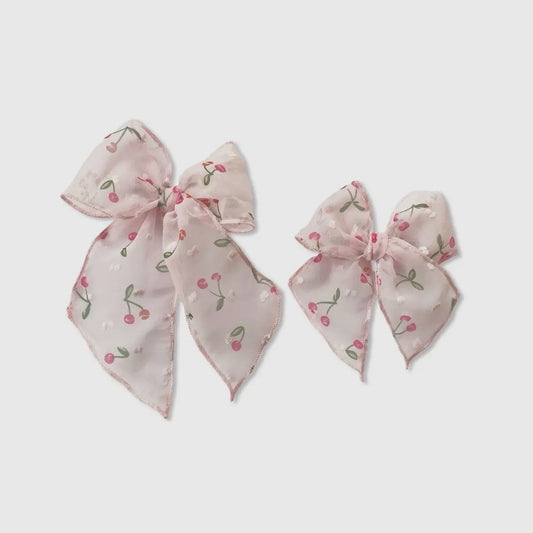 Sheer Dotted Cherries Bow