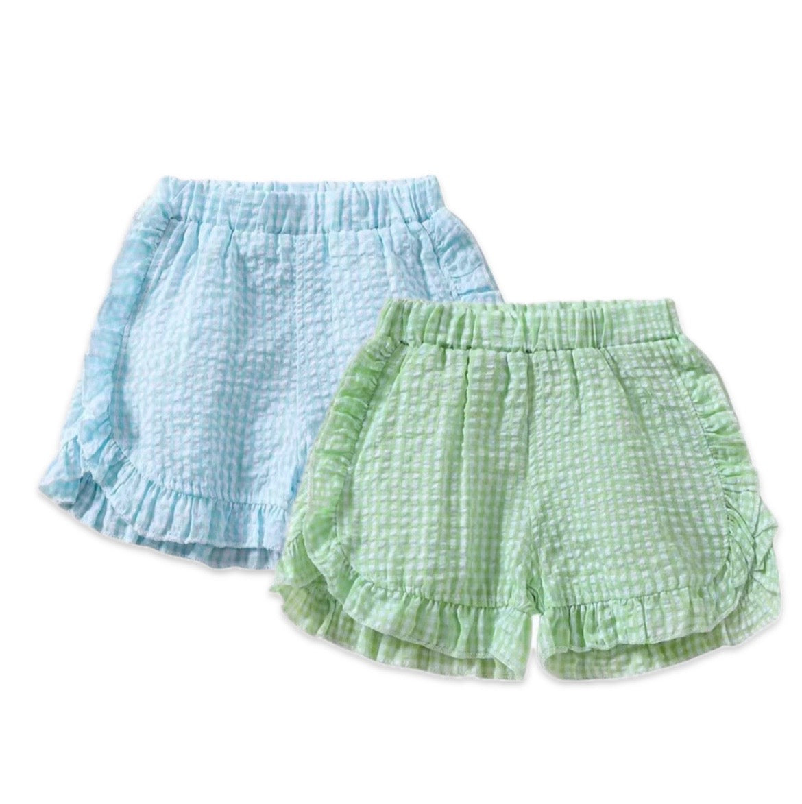 Seersucker Ruffle Shorts
