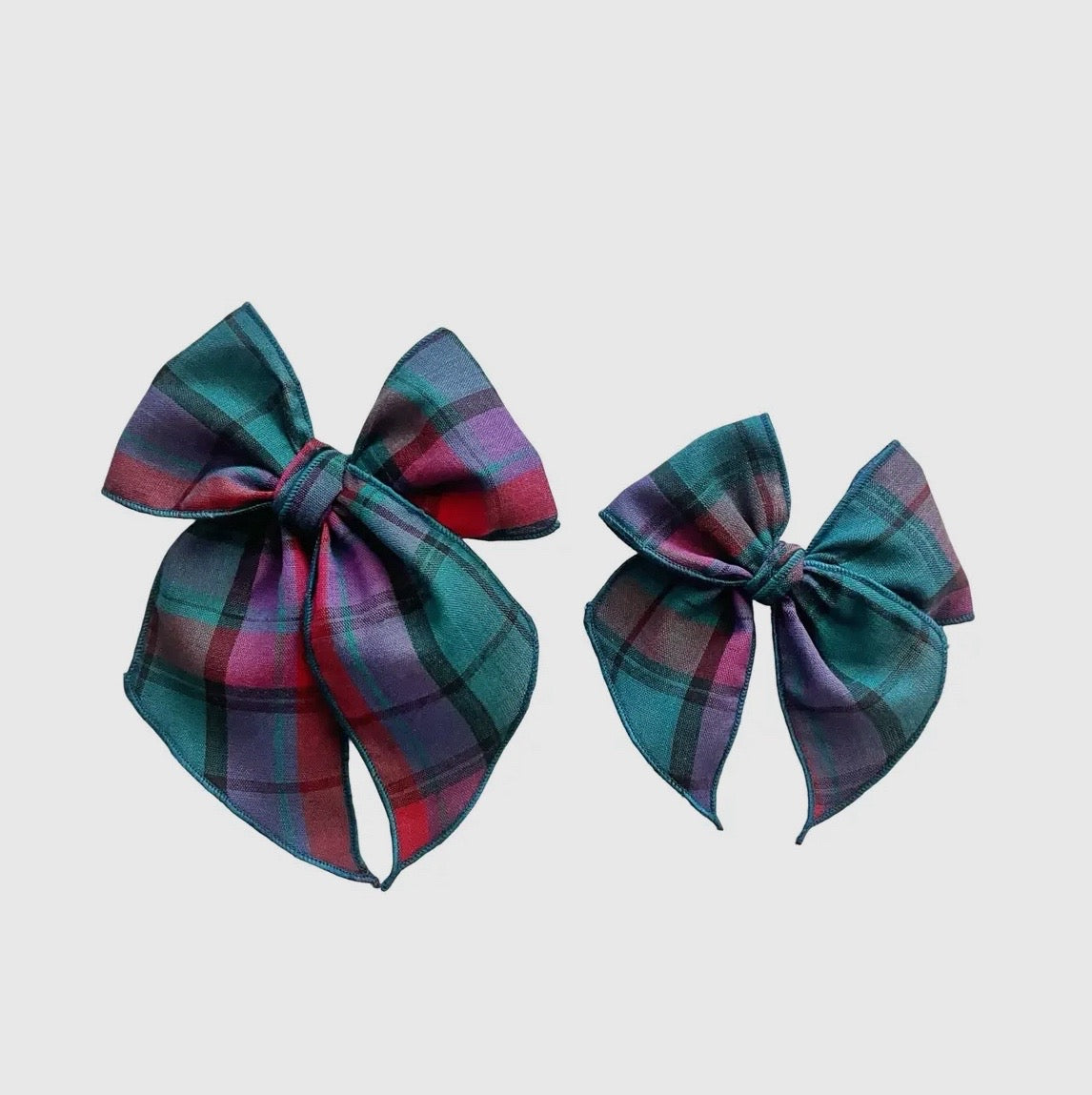 Jewel Tone Plaid Bow