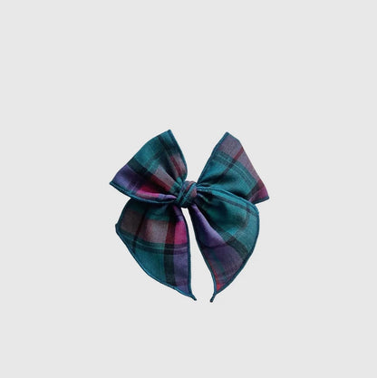 Jewel Tone Plaid Bow