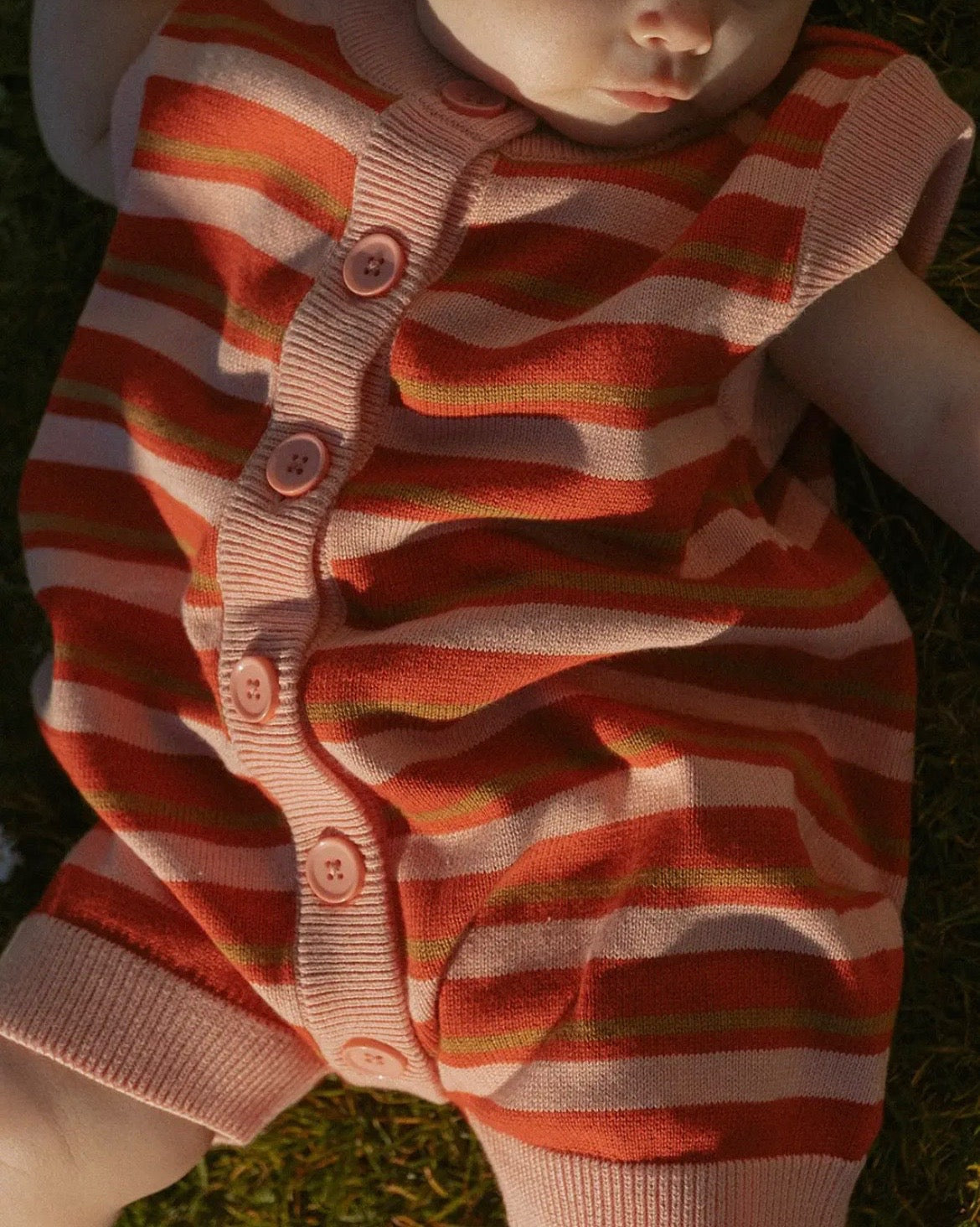 Red Blossom Stripe Jumpsuit
